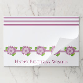 Bloc De Hojas Malva Púrpura Con Placemáticas De Papel Blanco