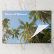 Mantel de papel para fiesta de verano con palmeras