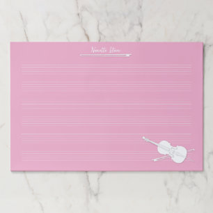 Bloc De Hojas Manuscrito de música gigante rosa Cello Personaliz