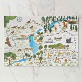 Bloc De Hojas Mapa de bosques Almohadilla grande para aletas