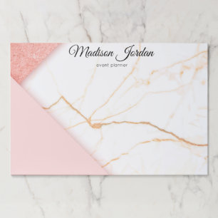 Bloc De Hojas Marble rosa y oro moderno personalizado