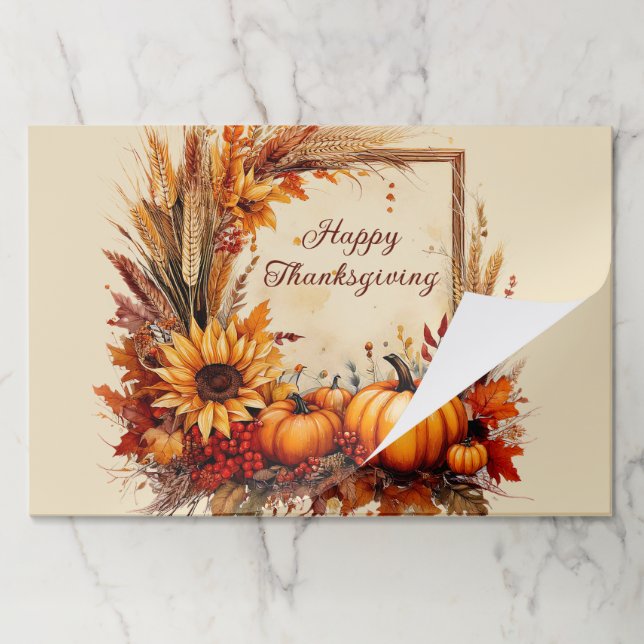 Bloc De Hojas Marco de mezcla de otoño Camas de acción de gracia (Plegada)