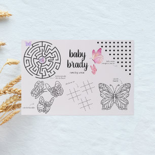 Bloc De Hojas Mariposa besa Baby Shower   Coloración de mariposa