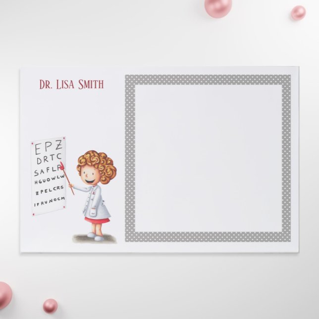 Bloc De Hojas Médica de Punto Polka Gris Ilustracion Optometrist (Subido por el creador)