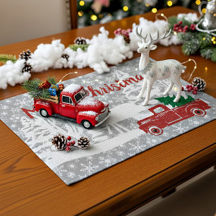 Bloc De Hojas Merry Christmas truck and deer Paper Placemat