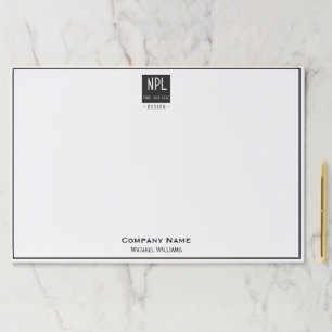 Bloc De Hojas Minimalista, negra y blanca corporativa