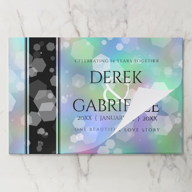 Bloc De Hojas Moda 14° 24° 34° 43° Aniversario Ópalo Boda (Plegada)