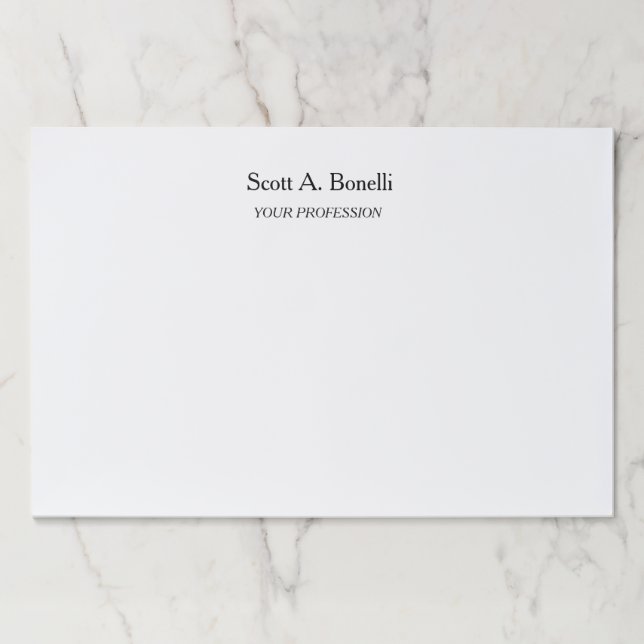 Bloc De Hojas Modern Elegant Plain Simple White Special (Anverso)