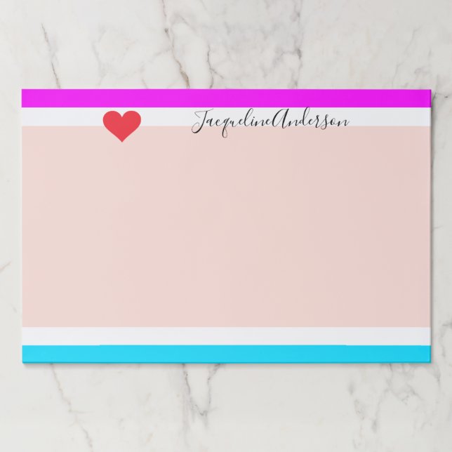 Bloc De Hojas Moderna y elegante negrita Moda de nombres persona (Anverso)