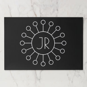 Bloc De Hojas Monograma con el logotipo Guay Vintage   Blanco y 