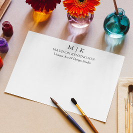 Bloc De Hojas Monograma minimalista o Agregar logotipo comercial