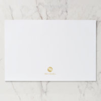 Monograma personalizado de lujo blanco y oro