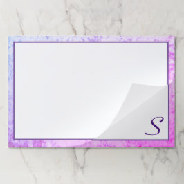 Bloc De Hojas Monogramado rosa y morado mareado