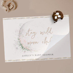 Bloc De Hojas Moon Child   Boho Hippie Baby Shower