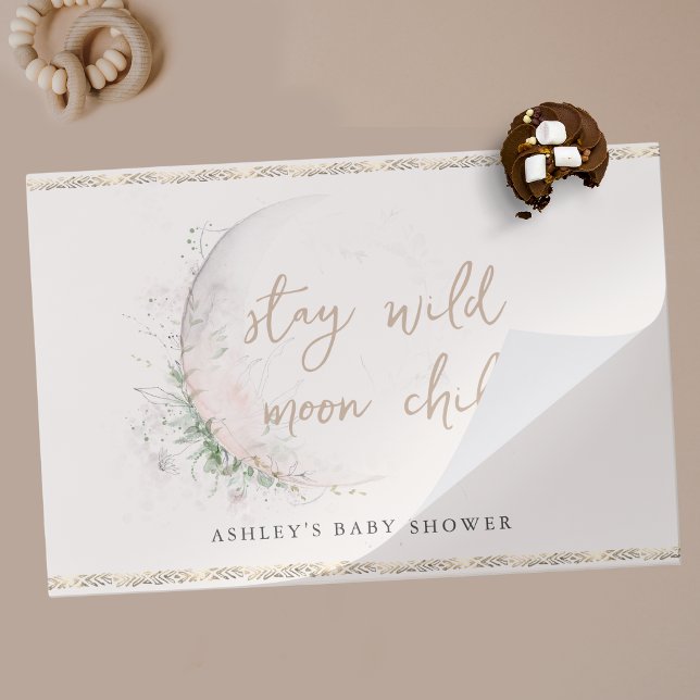 Bloc De Hojas Moon Child | Boho Hippie Baby Shower (Subido por el creador)