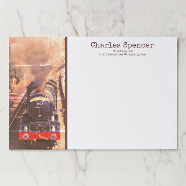 Bloc De Hojas Motor de vapor clásico, GWR King Class, personaliz (Anverso)