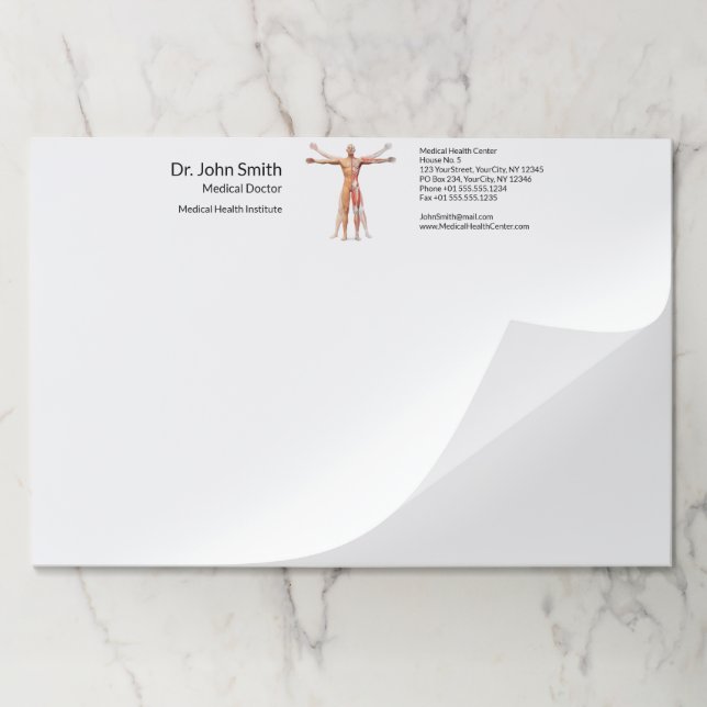 Bloc De Hojas Músculos del esqueleto del cuerpo humano médico -  (Plegada)