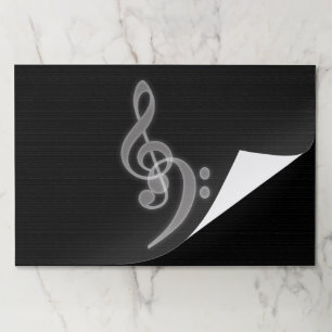 Bloc De Hojas Música - Treble Bass Clef Tearaway Place Mats