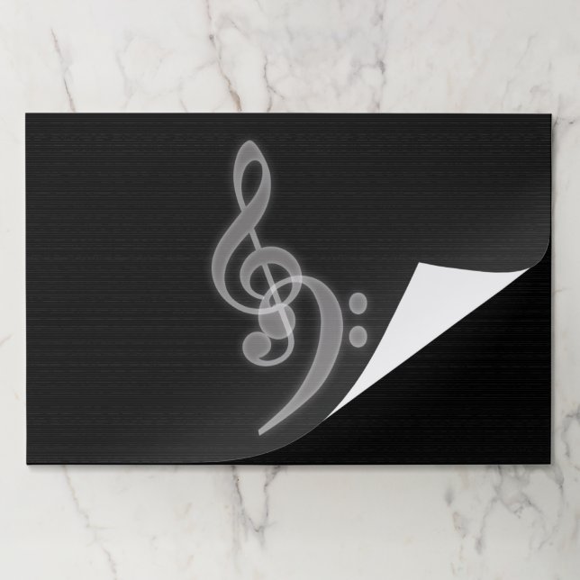 Bloc De Hojas Música - Treble Bass Clef Tearaway Place Mats (Plegada)