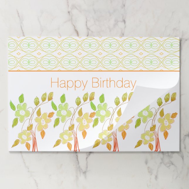 Bloc De Hojas Naranja Y Patrón Verde (Plegada)