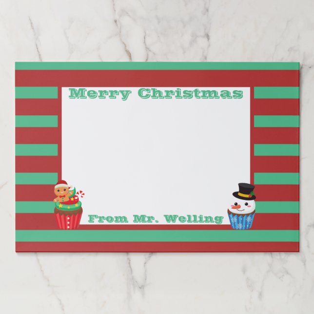 Bloc De Hojas Navidades de aula Placemats, suministros para prof (Anverso)