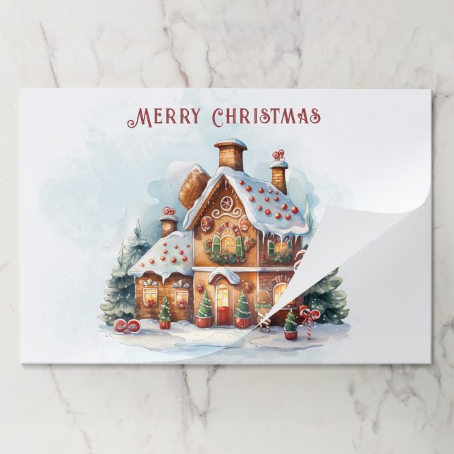 Bloc De Hojas Navidades de la casa de Gingerbread desgarrando a  (Plegada)