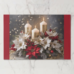 Bloc De Hojas Navidades Poinsettias Placemats Grandes 25 Hojas