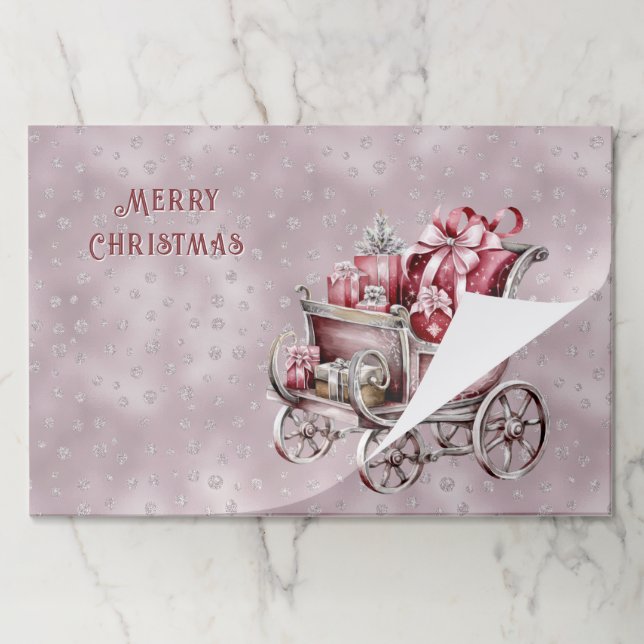 Bloc De Hojas Navidades Sleigh Con Regalos Placemat Despedazado (Plegada)