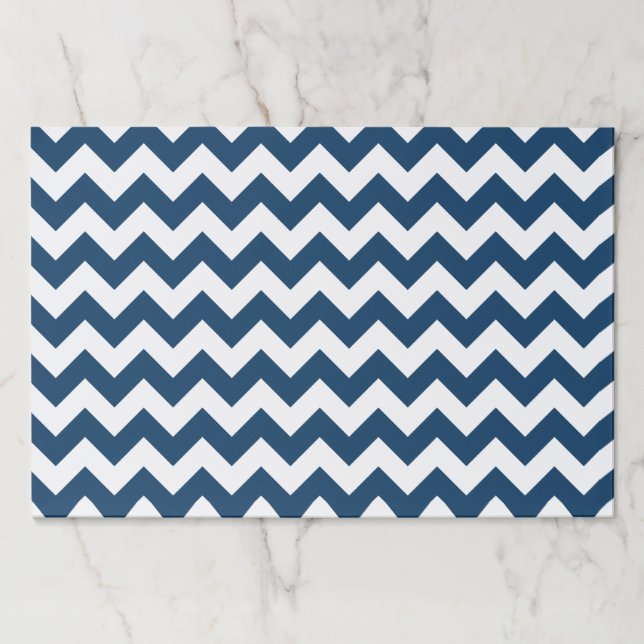 Bloc De Hojas Navy Zigzag, Navy Chevron, patrón geométrico (Anverso)