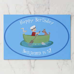 Bloc De Hojas Niño pequeño marinero y personalizado de un bote d