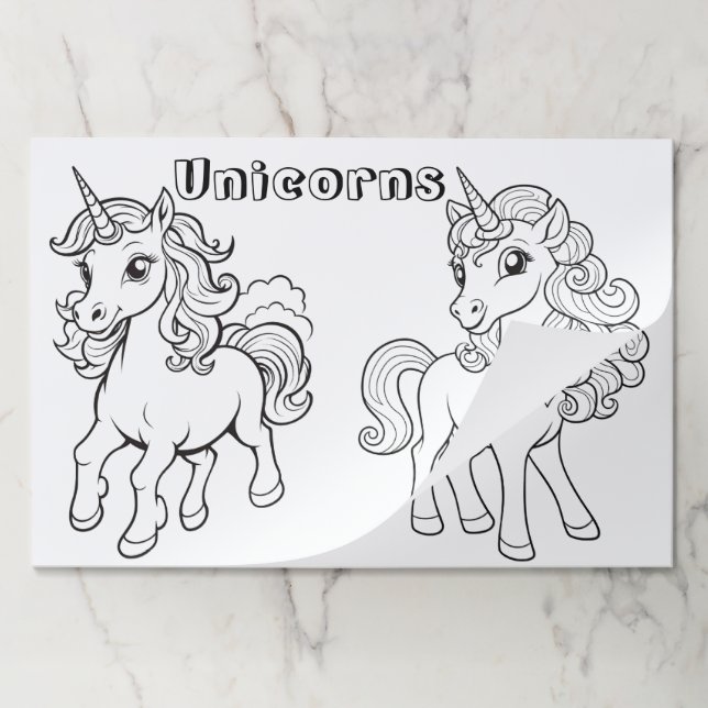 Bloc De Hojas Niños coloreando Unicornios (Plegada)
