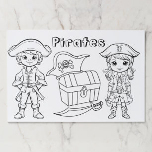 Bloc De Hojas Niños piratas coloreando