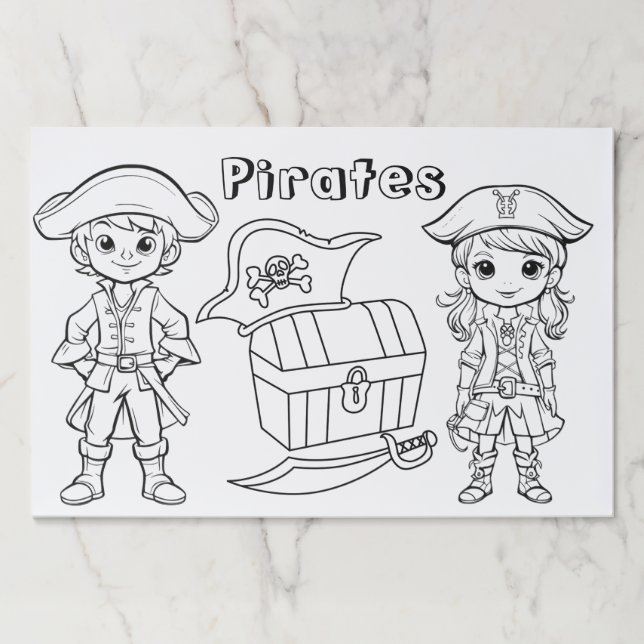 Bloc De Hojas Niños piratas coloreando (Anverso)