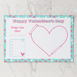 Bloc De Hojas Niños San Valentín grandes plaquetas de papel para