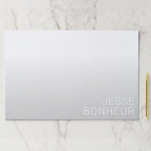 Bloc De Hojas Nombre de Personalizable moderno   Gradiente gris