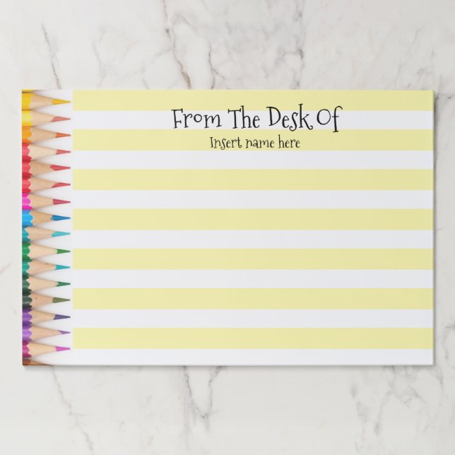 Bloc De Hojas Nombre del profesor del escritorio de lápices alin (Anverso)