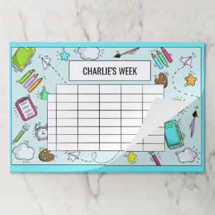 Bloc De Hojas Nombre personalizado del calendario escolar