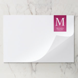 Bloc De Hojas Nombre personalizado monograma de cuero rosa perso