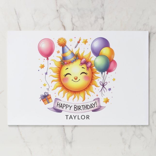 Bloc De Hojas Nombre personalizado Sunshine Happy Birday Paper P (Anverso)
