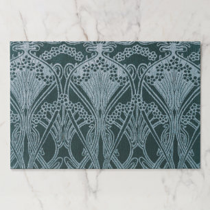 Bloc De Hojas Nouveau del arte, azul de los gris plateados,