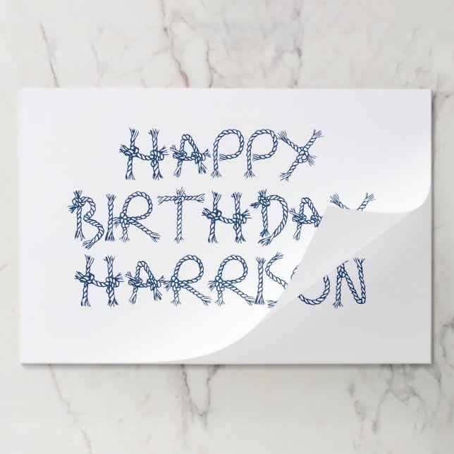 Bloc De Hojas Nube náutica nudos azul personalizado blanco Cumpl (Plegada)