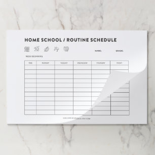Bloc De Hojas Organizador de rutina para niños de horario escola