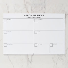 Bloc De Hojas Organizador Semanal Sencillo minimalista