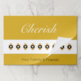 Bloc De Hojas Oro Con Acento Floral Negro Y Blanco