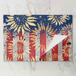 Bloc De Hojas Pabellones de la bandera y los girasoles