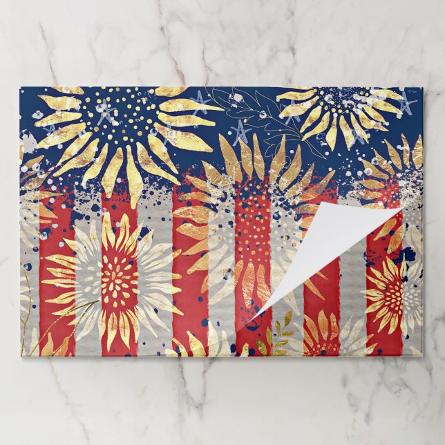 Bloc De Hojas Pabellones de la bandera y los girasoles (Plegada)