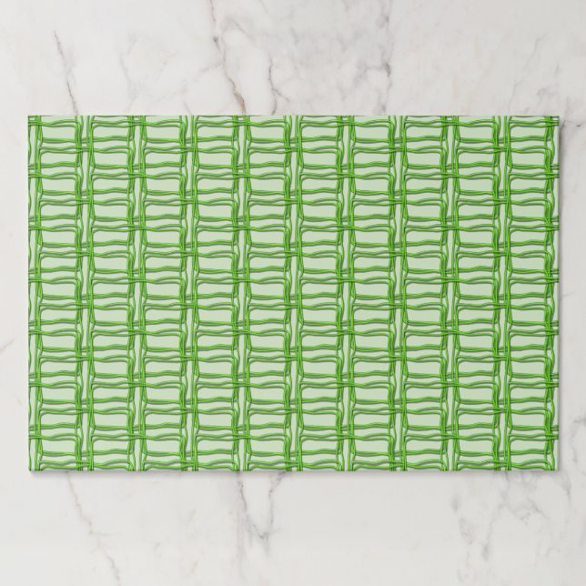 Bloc De Hojas Pad de Placemat - Malla tejida en verde (Anverso)