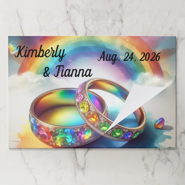 Bloc De Hojas Pads de papel gay para Boda LGBTQ (Plegada)