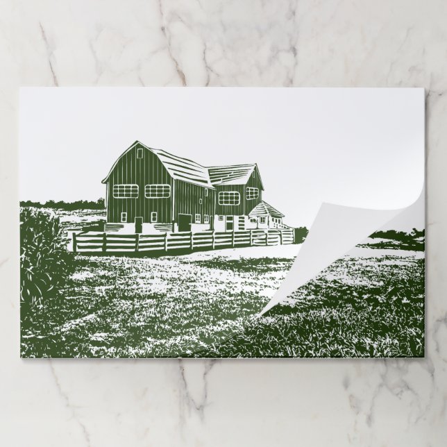 Bloc De Hojas Paisaje campestre estilo madera casa de campo (Plegada)