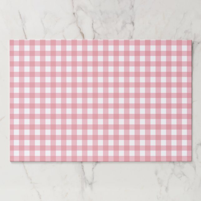 Bloc De Hojas Papel de cumpleaños de la granja de gingham rosa (Anverso)